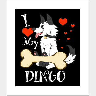 Dingo T-Shirt - I Love My Dingo Posters and Art